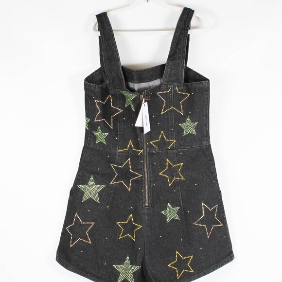 Nasty Gal Star Hotfix Denim Playsuit, NWT, Size 10 - Picture 5 of 9